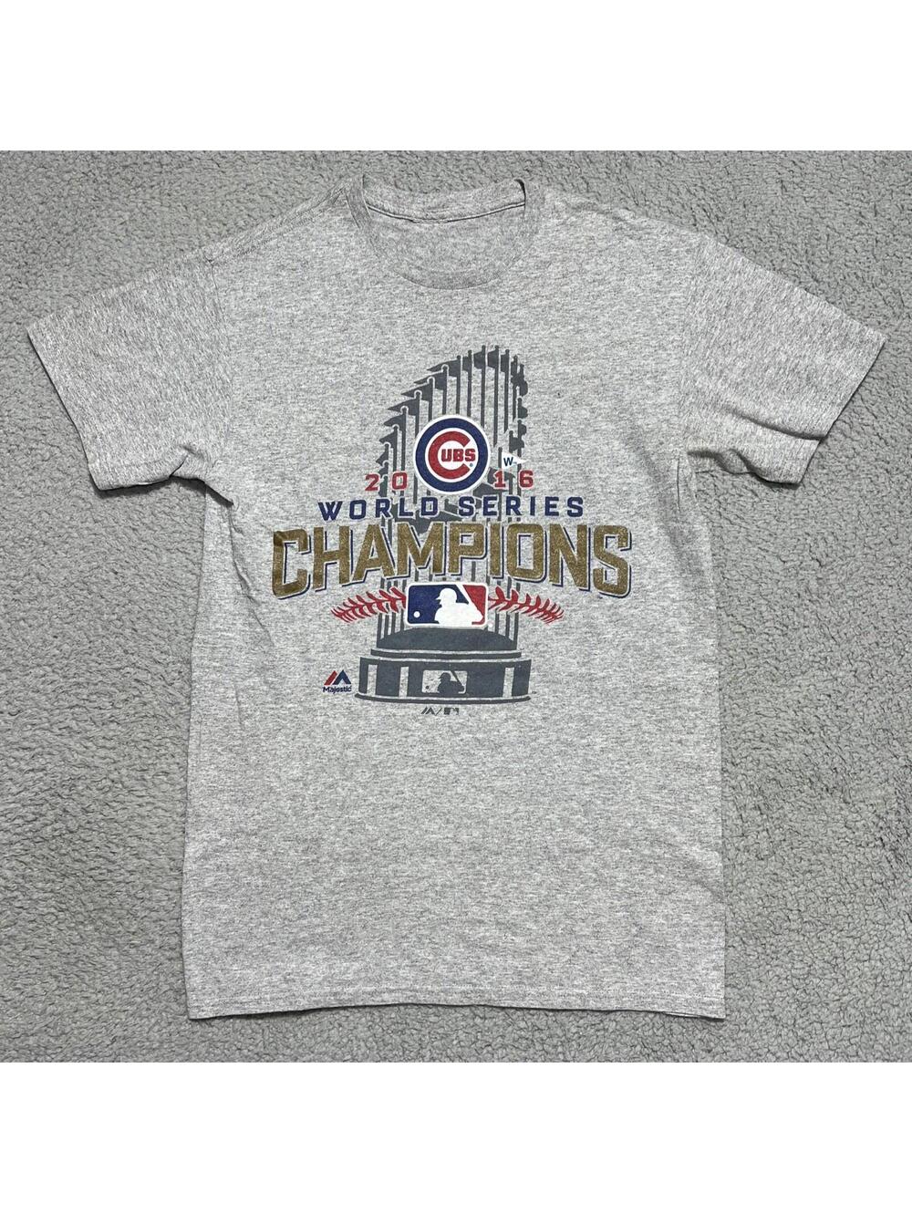 CHICAGO CUBS Mens T-Shirt 2016 World Series Champions Crewneck MLB Baseball